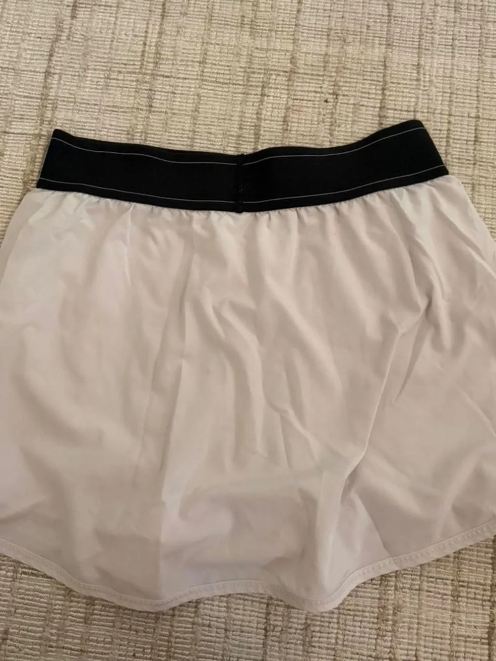ALO Yoga White Skater Skirt with Black Waistband